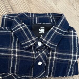 G-Star Navy Plaid Casual Shirt